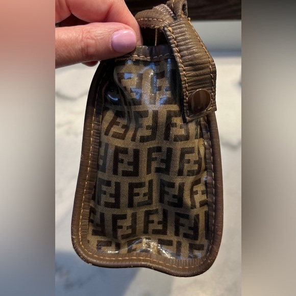 SALE! FENDI Vintage Brown Monogram Zucchino Crystal Clutch - Picture 4 of 11